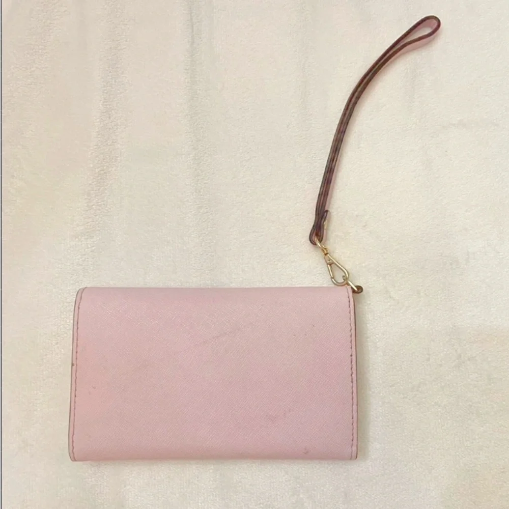 Kate Spade Pink trifold card Wallet wristlet 3581